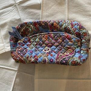 Vera Bradley Blue Paisley Quilted Cosmetic Pouch